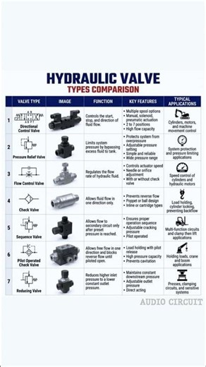 types of hydraulic valve #education #hydraulic #shorts