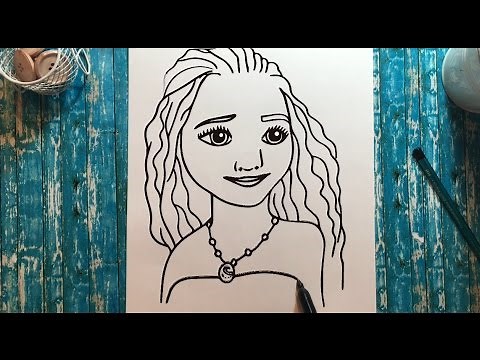 How to Draw Moana | Cómo Dibujar a Vaiana Paso a Paso