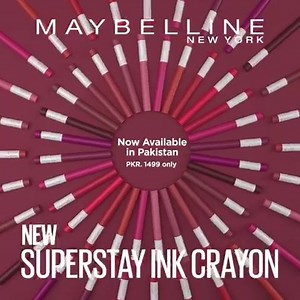 Our fan-favorite Maybelline New York Matte Ink formula is now available in a super easy to use crayon format! 🤩 It comes with a built-in precision tip and built-in sharpener so you can draw it on, bring it on – all day long. Now available in 9 matte shades that stay strong for up to 8 HR for PKR 1499. #MaybellineNewYork #No1MakeupBrandWorldwide #CrayonEasy | Maybelline New York