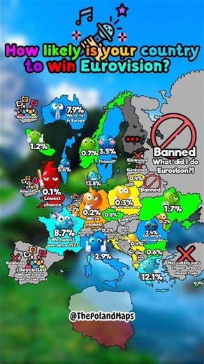 Will your country win Eurovision? #shorts #mapping #europe #geo #geography #countryballs