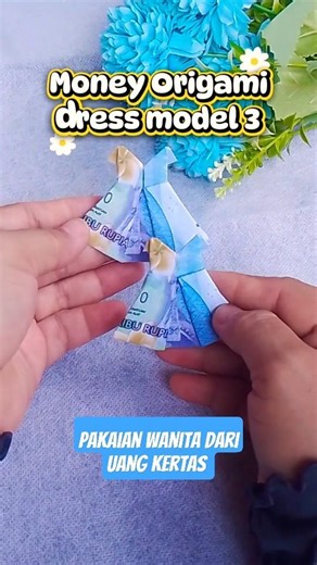 Money origami Dress cute and beauty #shorts #diy #kerajinankertas #origami #moneyorigami #craft
