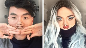 2.8M views · 38K reactions | This challenge is HILARIOUS thank you Jaime French for helping us with our tiny face makeup looks! Which Try Guy will serve the best mini lewk? | The Try Guys | Facebook