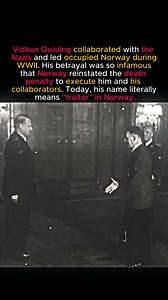 Vidkun Quisling became one of the most infamous collaborators of World War II. When Nazi Germany invaded Norway in 1940, Quisling openly sided with the occupiers, helping administer the country under German control and betraying his own government and people. His collaboration was so deeply resented that after the war, Norway temporarily reinstated the death penalty—abolished years earlier—specifically to deal with Quisling and other collaborators. In 1945, he was tried for treason, collaboratio