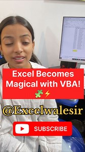 31K views · 7.9K reactions |  Excel Becomes Magical with VBA! 里⚡#exceltraining #excelwalesir #exceltricks #computertips | Excel Wale Sir | Facebook