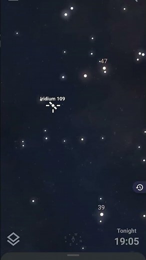 Tracking Iridium 109 NEXT Communications Satellite in the Sky Using Stellarium