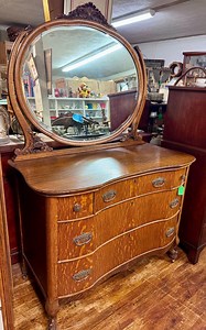 Tiger Oak Dresser With Mirror - Etsy