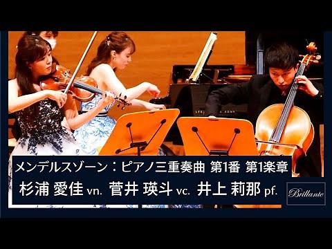 Mendelssohn Klaviertrio Nr 1 d moll Op 49 Ⅰ Molto Allegro agitato 杉浦愛佳 菅井瑛斗 井上莉那