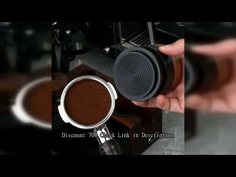 IKAPE Espresso Wooden V4 Calibrated Tamper, Coffee Walnut Tamper with Titanium PVD Coating Base and