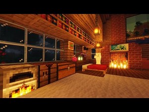 Minecraft Relaxing Music Box 10 Hours (Rain + Furnance & Ambience)
