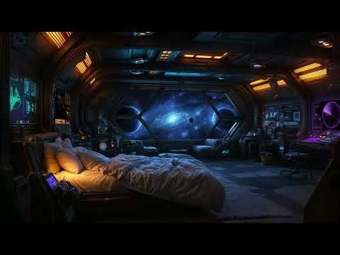 Futuristic Cosmic Cabin | Sleep Sounds of a Spaceship Traveling Through a Star-Forming Nebula