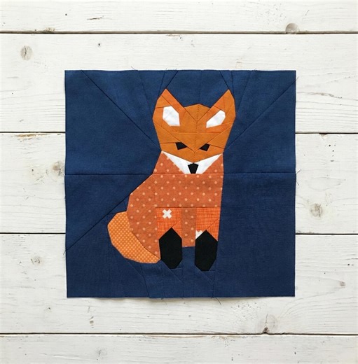 Fox 5 Sizes, Paper Piecing Pattern, Woodland Animal Quilt (PDF Pattern) - Etsy UK