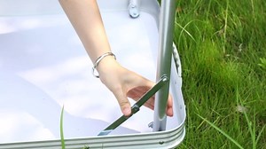 Nice C Camping Table, Folding Table Height Adjustable, Camp Table, Storage Kitchen Table, Lightweight Aluminum, with Carry Handle for Outdoor, Beach, BBQ, Picnic, Cooking, Festival, Indoor, Office