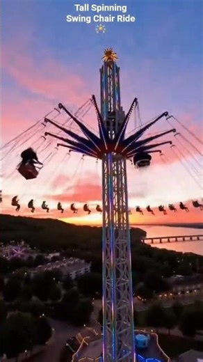 Tall Spinning Swing Chair Ride 🎡 #WaveSwinger #HighSpin #ThrillRide #ViralShorts