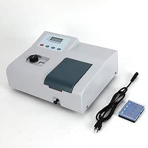 Vis Spectrophotometer, 721 LDC Digital Lab Visible Spectrophotometer 350-1020nm Tungsten Lamp Lab Equipment with 4 LCD Display 110V, Wavelength Accuracy±2nm