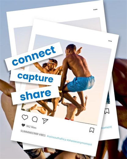 Connect, capture and share every moment this summer with rainMobile. You get HD voice calls, 2 gigs, 60 mins & 100 sms every month. Ready for a picture-perfect summer with rainMobile? Comment with 💙☀️ and you could win a R1000 cash voucher! Ts & Cs apply. | rain South Africa