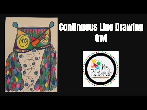 Continuous Line Drawing Owl