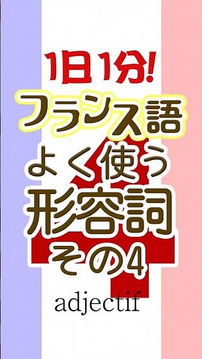 1日1分フランス語☆よく使う形容詞その4☆#フランス語 #英語 #1日1分フランス語 #フランス語単語 #フランス語聞き流し