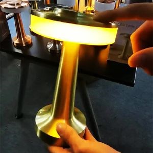 [Hot Item] Portable LED Table Lamp with Touch Sensor, 3-Levels Brightness and 3 Color Dimmable, Rechargeable Battery up to 48 Hours Usage, Gold Night Light for Nightstand