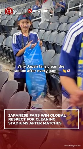 JAPANESE FANS WIN GLOBAL RESPECT FOR CLEANING STADIUMS AFTER MATCHES
