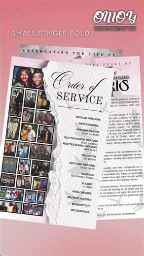 Crit Coleman Harris, III Funeral Program Design - Small Single Fold