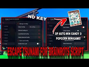 Escape Tsunami For Brainrots Script | Auto Win Candy,Auto PopCorn,Easy Win Minigames | Delta,Fluxus