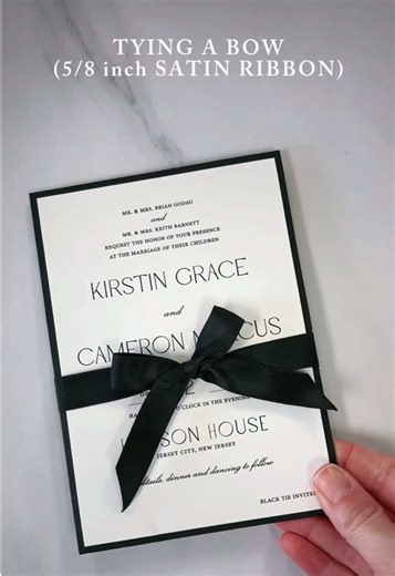 Elegant Satin Ribbon Bows for Wedding Invites