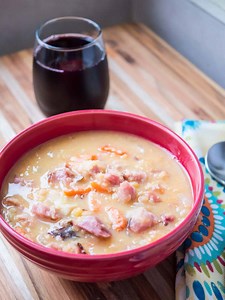 Pressure Cooker Ham and Yellow Split Pea Soup