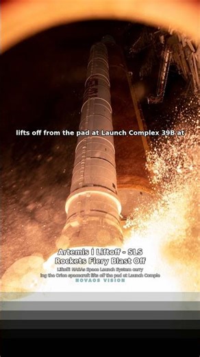 Epic Artemis I Liftoff: SLS Rocket's Fiery Blast Off! #NASA