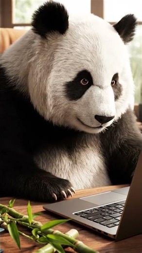Panda Tries Coding but Keeps Typing “Bamboo” | Funny Panda Programmer Fail | Nebula Shots