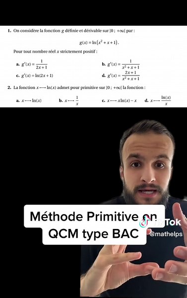Comment trouver une primitive en mathématiques : Méthode efficace en QCM