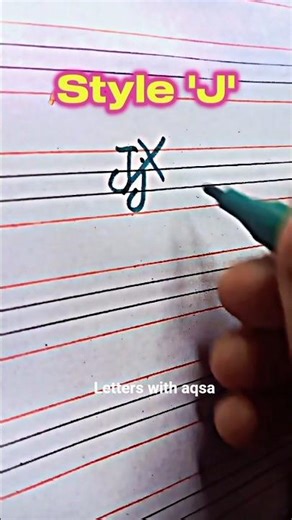 How to Style Letter J in Cursive ✍️_ letters with aqsa