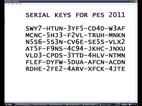 PES 2011 CD KEYS