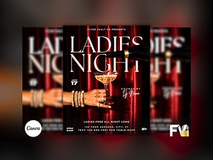 Ladies Night Flyer, Nightclub Instagram Event Flyer, Girls Night Out, Editable Canva Template - Etsy