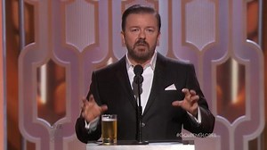 Golden Globes Host Ricky Gervais Takes Aim at NBC