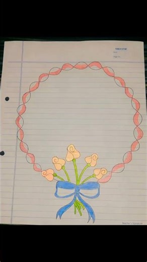 Beautiful border design ideas #borderdesigns# a4border #flowerborderdesigns # Youtubeshort # shorts