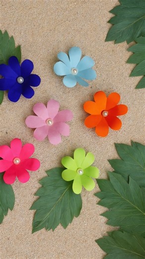 color paper flower 🌸 making easy#easy paper flower tutorial for beginners#paperflower #ytshorts