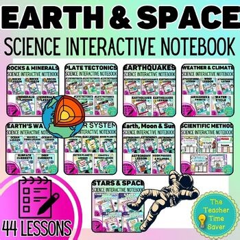 Earth Science Interactive Notebook - Complete Lesson Bundle - Notes Slides Quiz