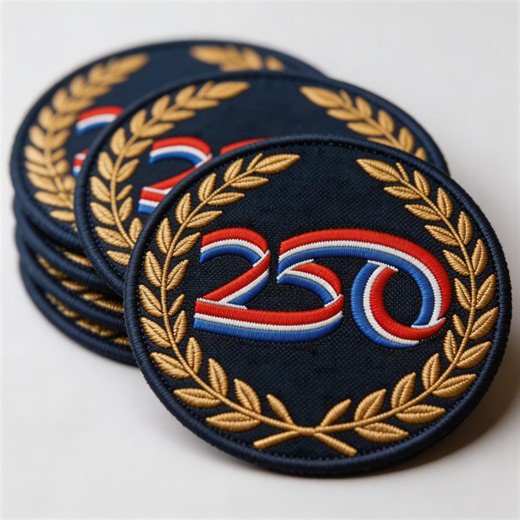 Embroidered Patch – 250 Anniversary Laurel Wreath Logo USA Embroidery - Etsy