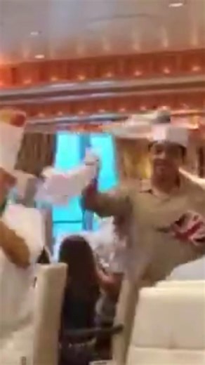 The introducing of the kitchen Staffs with lively music and enthusiastic participation from passengers who are encouraged to wave their napkins in appreciation. #culinaryparade #brillianceoftheseas #royalcaribbeancruise #October2022 | Abeta Nielsen