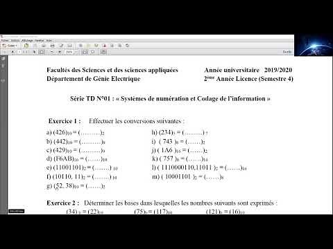 TD01:Système de Numération et codage de l'information