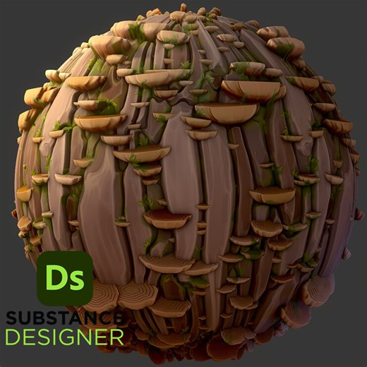 Stylized Tree Bark - Substance 3D Designer, 3dExtrude Tutorials