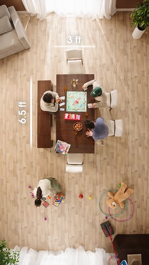 Transformer Table on Instagram: "Imagine how this versatile table could perfectly fit into your space! 📐Use the table’s dimensions to plan your dining room or living area just the way you want it😉 #TransformerTable #homelayout #homedecor #diningroom #livingroom #homeinspo"