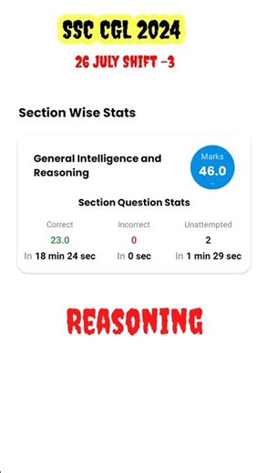 26 July 2024 Shift -3 SSC CGL || Share your Score in comment box #ssccgl2025