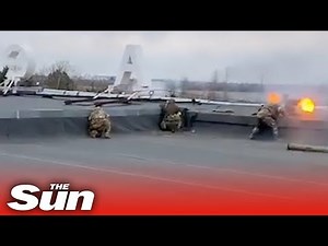 Ukrainian forces fire at 'Russian tanks' from Mykolaiv airport