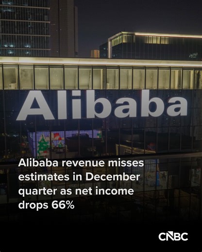 Alibaba Reports 66% Drop in Net Income | CNBC International posted on the topic | LinkedIn