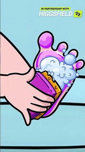 Paint on My Feet?! 🎨🦶 Time to Clean Up! #kids #cartoons