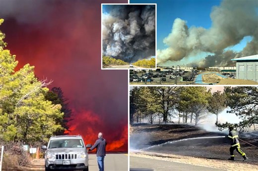 ‘Massive’ wildfires erupt on Long Island, sparking state of emergency and evacuations as flames threaten homes