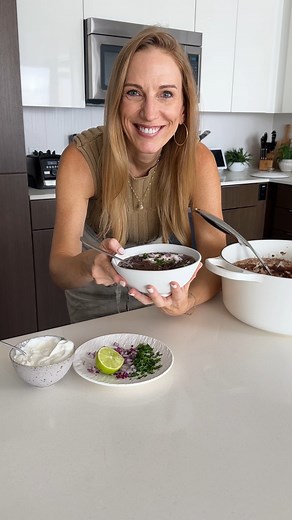 The best black bean soup layered with flavors and made in 30 minutes! | Downshiftology