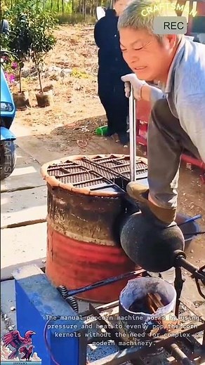 Manual popcorn popping machine fast unique tool #video #viral