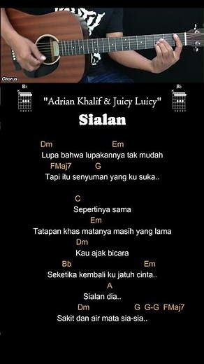 Sialan - Adrian Khalif & Juicy Luicy | Tutorial Chord Gitar Mudah #chordgitar #guitarlessons
